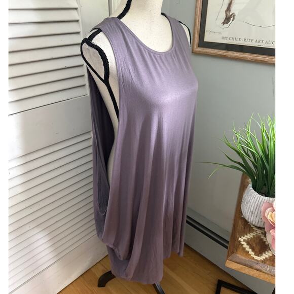 INDIGO THREAD Womens Tunic Dress Purple Tank Stretch Jersey Lagenlook ONE SIZE - Picture 3 of 7